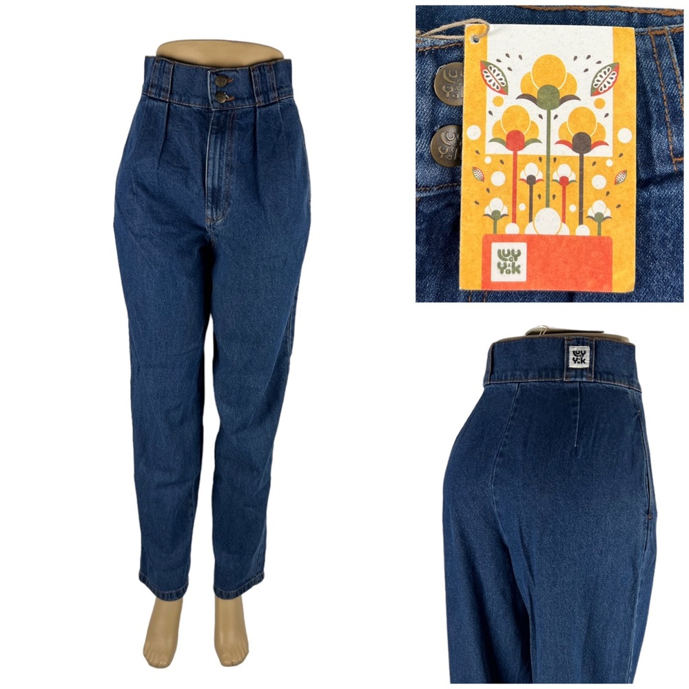 Lucy And Yak Womens 26 X 30 (actual) Jeans Mom High Waisted Tapered Size 28R NWT